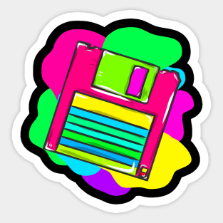 Neon Hippy 80s 90s Costume Retro Vintage Sticker